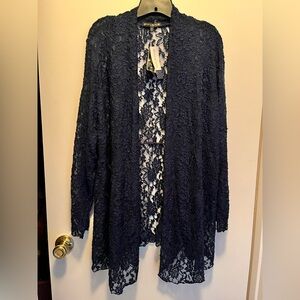 Suzie In The City Midnight Floral Lace Cardigan